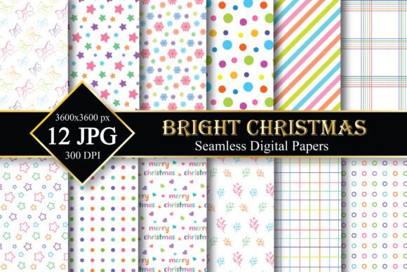 Bright Christmas Seamless Patterns for Holiday Projects