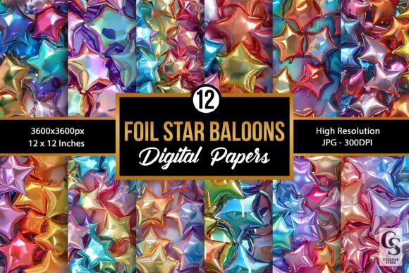 Colorful Foil Star Balloons Patterns: Elevate Your Creative Projects