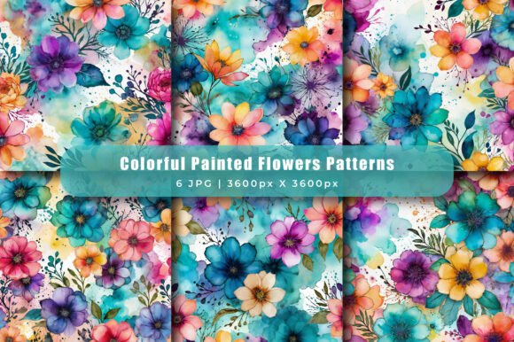 Colorful Painted Flowers Patterns