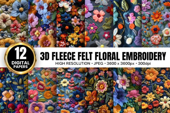 Fleece Felted Floral Embroidery Patterns
