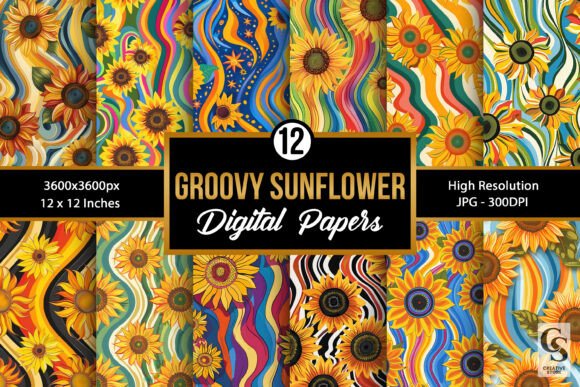 Groovy Sunflowers Seamless Patterns: A Strategic Asset for Creative Branding and Design