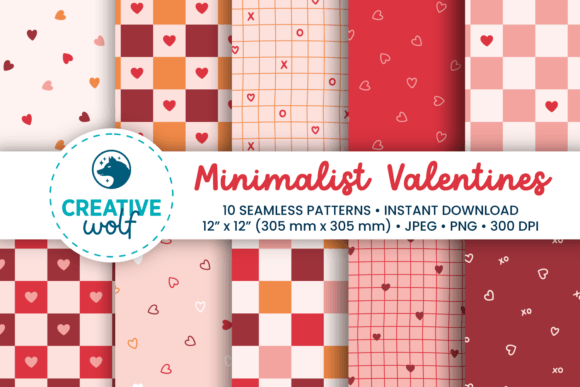 Minimalist Valentines Patterns - Muted