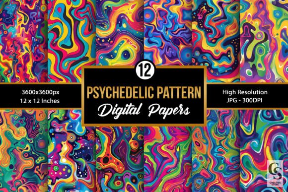 Psychedelic Background Seamless Patterns for Creatives