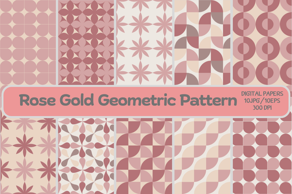 Rose Gold Geometric Seamless Patterns for Your Next Project