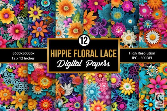 Unleashing Creativity with Colorful Hippie Floral Lace Patterns