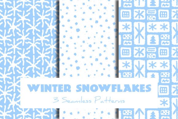 Winter Snowflakes Seamless Patterns